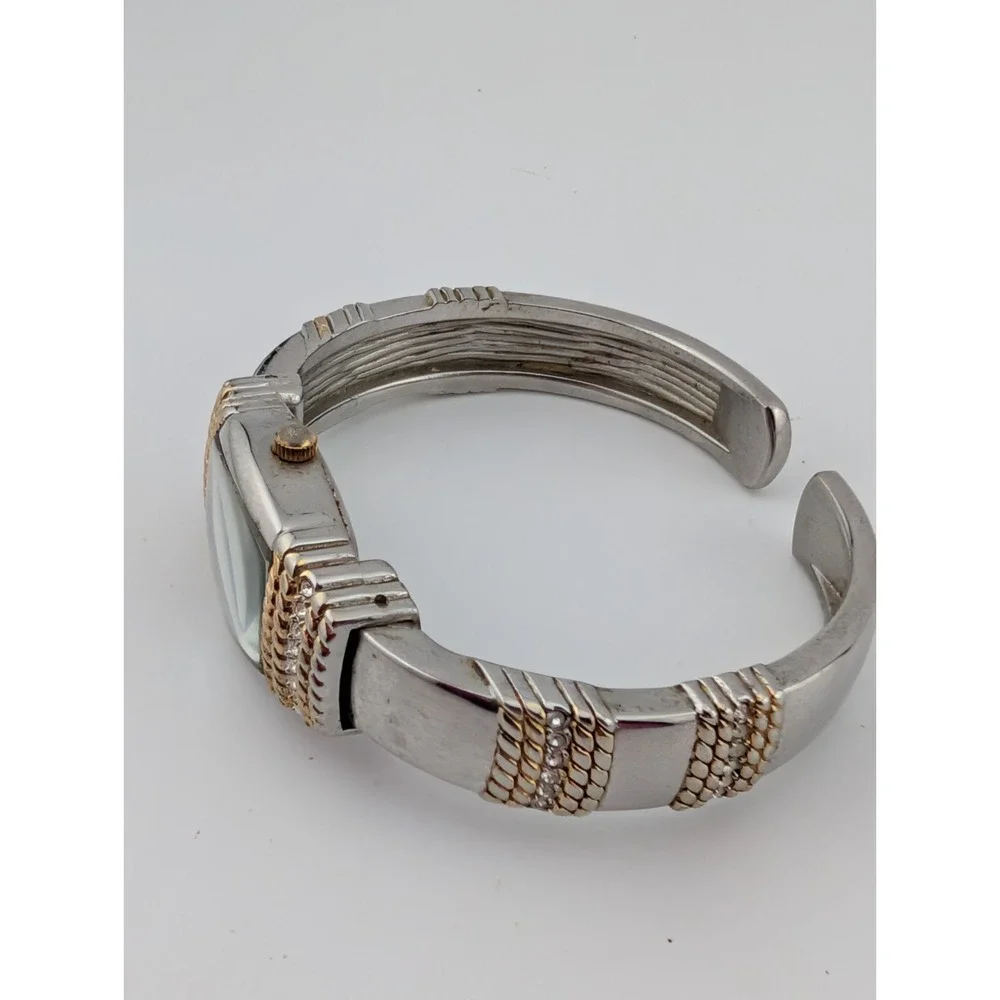 Elgin Watch Women 20mm Case MOP Dial Two Tone Bangle Band‎ Crystals- New Battery